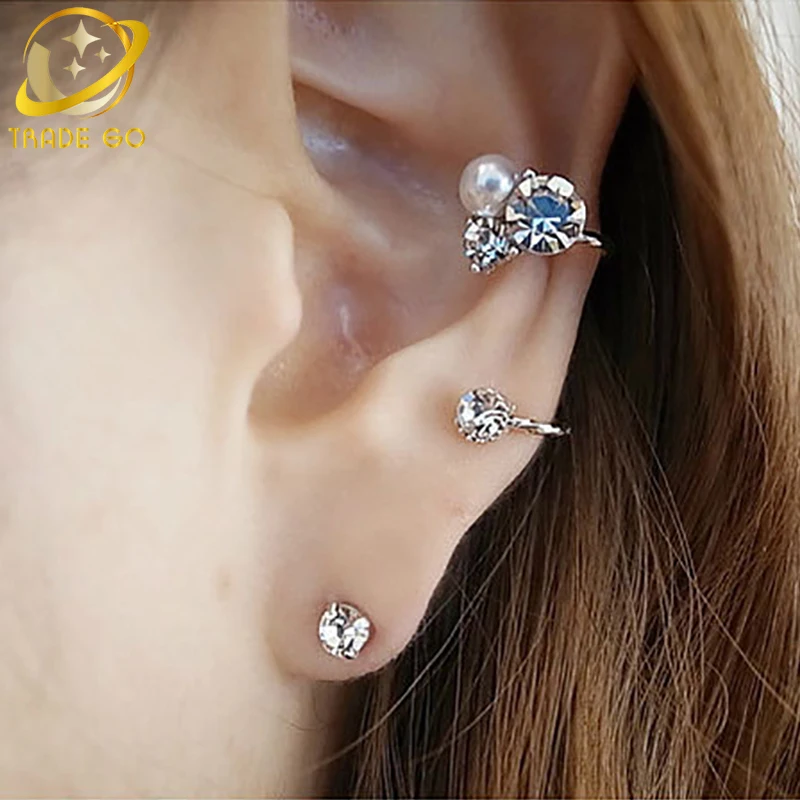 

ear cuff gold silver plated clip on earrings fashion jewelry orecchini women heart ear jacket wrap earcuff brincos