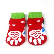 4 шт. теплая для щенков собак обувь мягкие акриловые носки для домашних животных милый мультяшный Противоскользящий нескользящие носки для маленьких собачьи продукты Домашние животные Рождество