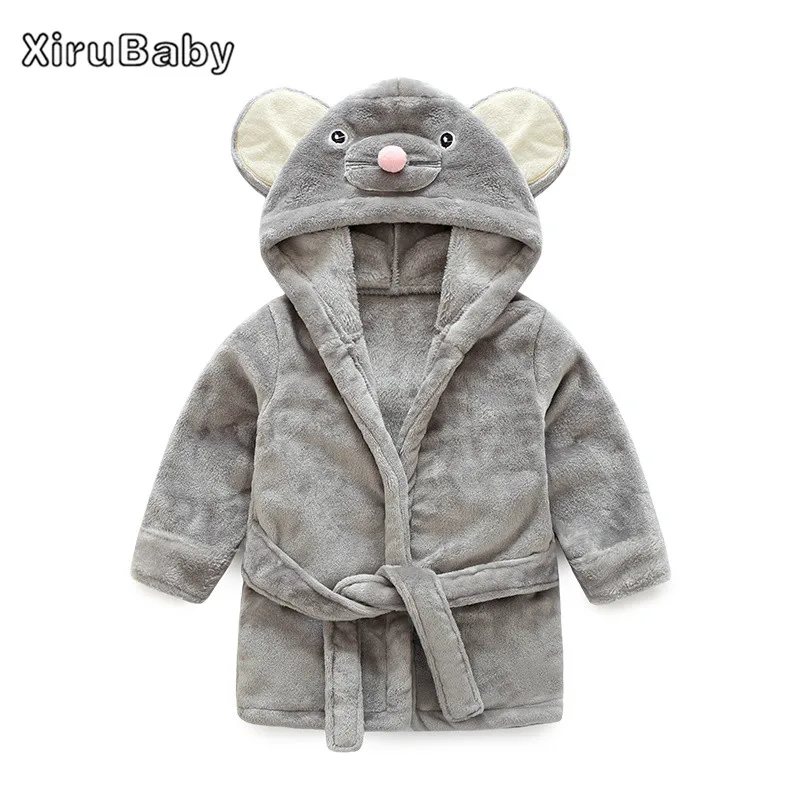 Children Soft Robes Boys Girls Flannel Animal Pajamas Sleepwear Baby
