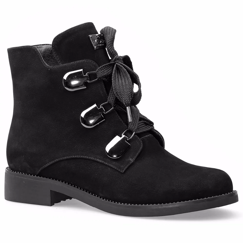 Cuero Invierno Moda Felpa Caliente Nobuck Botas Auténtico Botines Zapatos Calzado Mebi up Encaje Hebillas Negro Mujeres 8xEqawTv