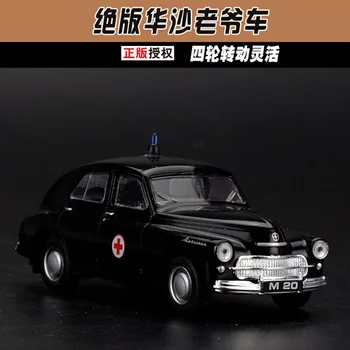 

Candice guo alloy car model Warsaw bubble black M20 Soviet Union mini ambulance wheel move collection birthday present gift 1pc