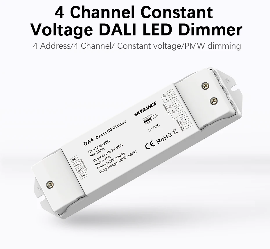 Versnel tuberculose Trots Dali Led Dimmer 12V 24V Dc 4CH 20A 240W 480W Constante Spanning Dimmming Driver  Led Strip licht 4 Channel Dimmers Controller DA4 - AliExpress Licht &  verlichting
