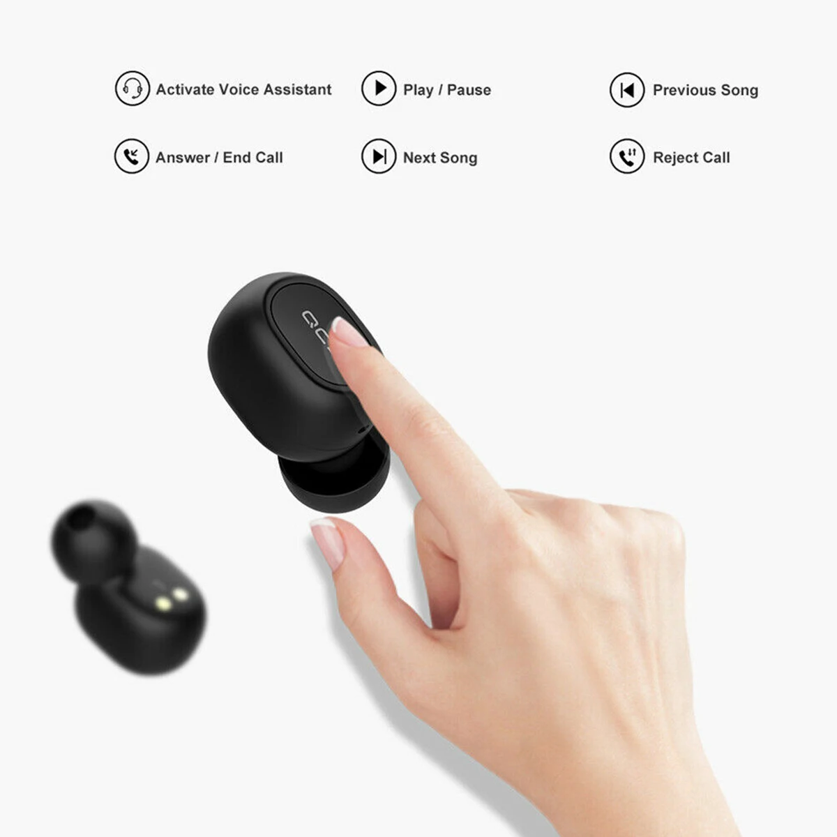 SOONHUA портативные беспроводные Bluetooth 5,0 TWS наушники, двойные мини спортивные наушники, наушники с микрофоном и зарядным устройством