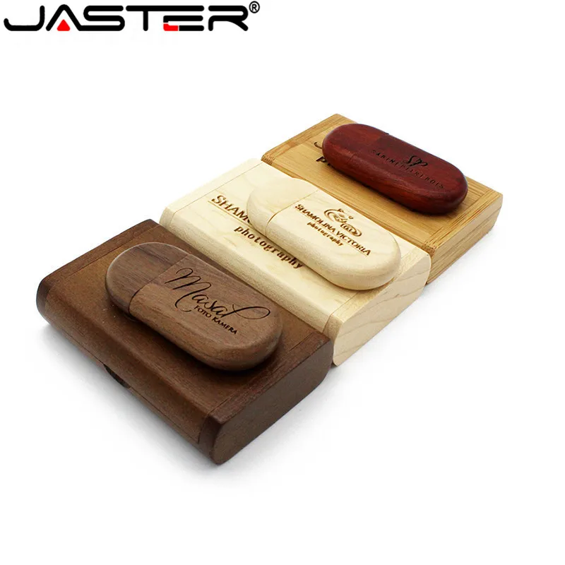 

JASTER wooden + box custom LOGO usb flash drive 4gb 8gb 16gb Pendrive 32gb 64gb usb stick 64GB pen drive (over 10 pcs free LOG)