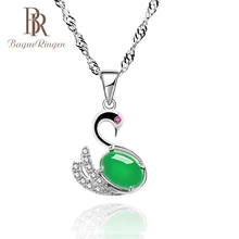 Begua Ringen 925 пробы серебряные ювелирные изделия лебедь кулон ожерелье для женщин Высокое качество создан изумруд ювелирные изделия свадебный подарок