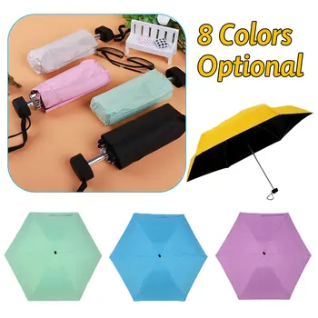 

Mini Capsule Pocket Light Umbrella Anti-UV Windproof Portable Five Folding Umbrellas Travel Compact Rain Umbrella Men Women