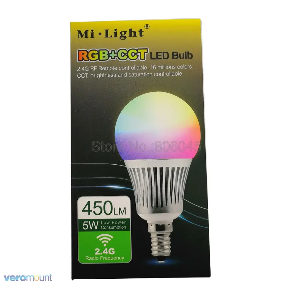 Milight WiFi светодио дный лампы, MR16 GU10 E14 E27 4 Вт 5 Вт 6 Вт 9 Вт 12 Вт RGB + CCT светодио дный лампы 2,4 ГГц Беспроводной удаленного Управление и смартфонов