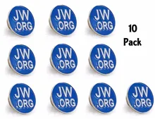 Round Blue Lapel Pin   JW.org Neck Tie Hat Tack Clip Women or Men Suits  Round 10 Pcs