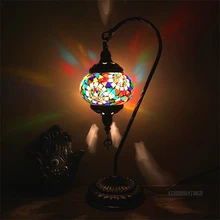 Витражный светильник ручной работы, декоративный художественный светодиодный мозаичный светильник, барный стол, прикроватная кровать, винтажные лампы для гостиной