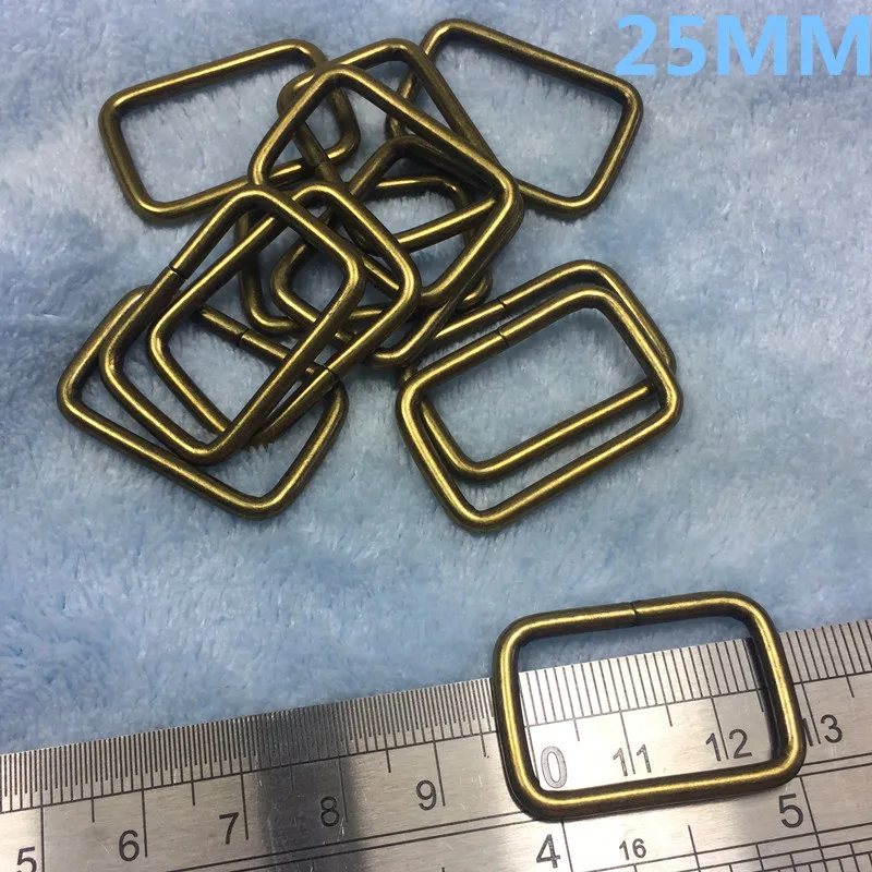 25mm antique brass  Metal adjustable square ring buckles garment clothes DIY Needlework Luggage Sewing handmade Bag buttons