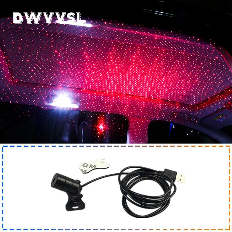 

Colorful car atmosphere ambient star light USB plug for bmw star night light projector atmosphere easy installation removable