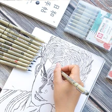 Micron stylo ensemble Pigma marqueurs colorés pinceau stylo dessin peinture pinceau stylo 005 01 02 03 04 05 08 1.0 2.0 3.0 brosse