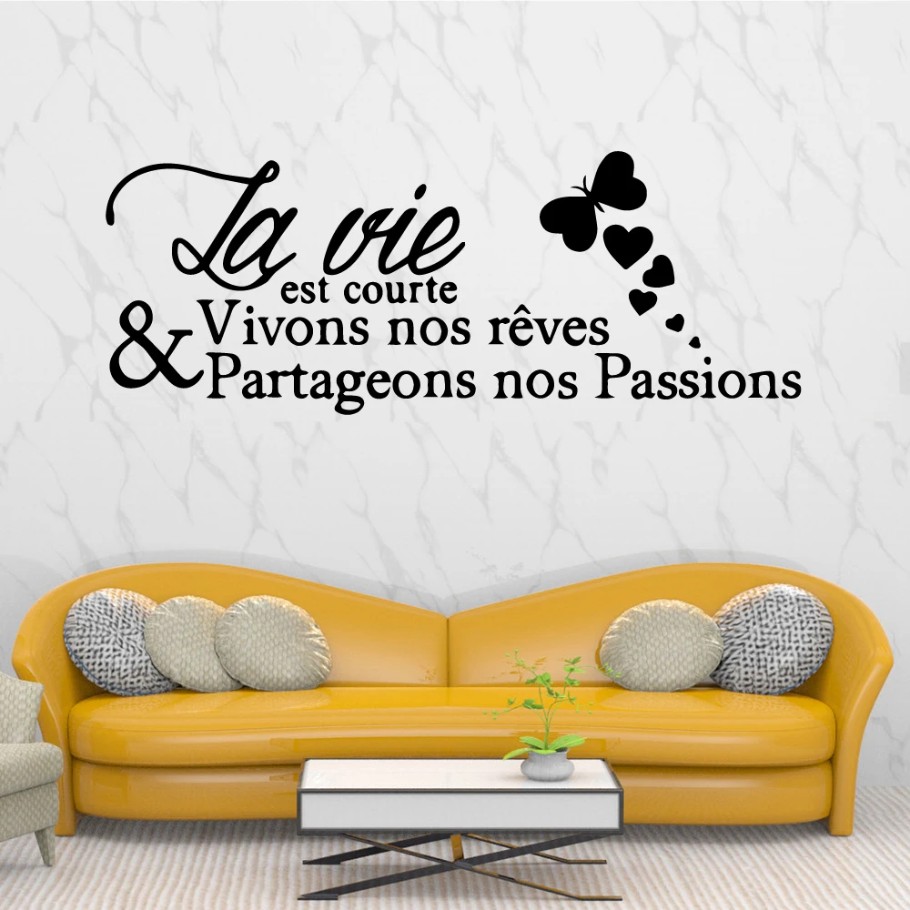 

Free shipping French text Vinyl Wall Sticker Home Decor Stikers vinyl Stickers Diy Home Decoration Accessories