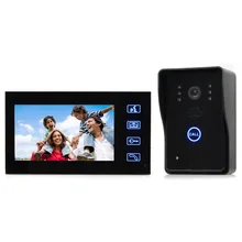 DIYSECUR Teléfono Video de La Puerta Timbre de La Puerta Llave del Tacto de 7 pulgadas Lcd de Vídeo Con la Cámara de INFRARROJOS De Home Portero