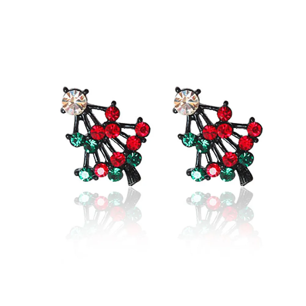 

1 Pair Fashion Christmas Tree Stud Earrings Alloy Crystal Earrings Jewelry Christmas Gifts For Women M8694