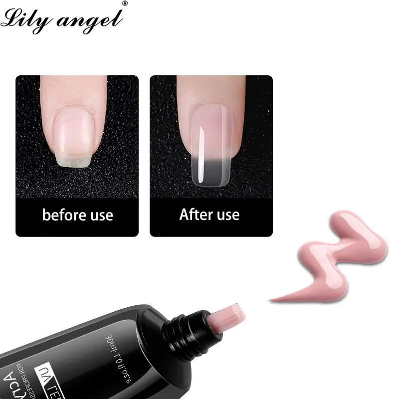 

LILY ANGEL 30g polymer gel three-piece suit nail 6-color UV enhancement program simple fast lasting UV long-lasting crystal gel