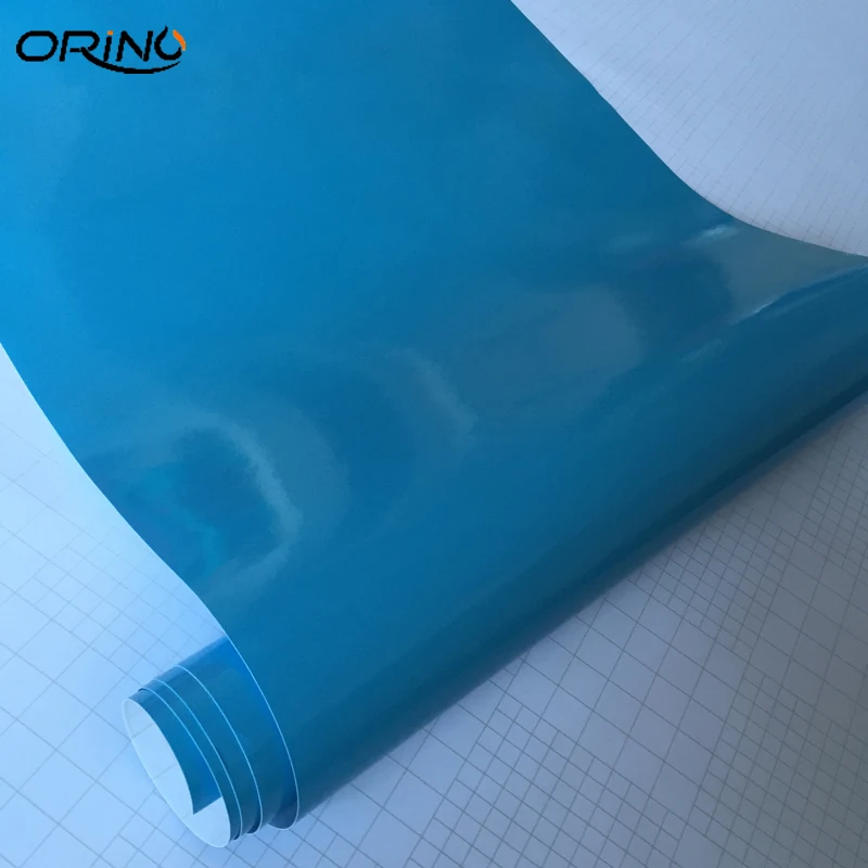 Light Blue Glossy Vinyl Film Wrap-2