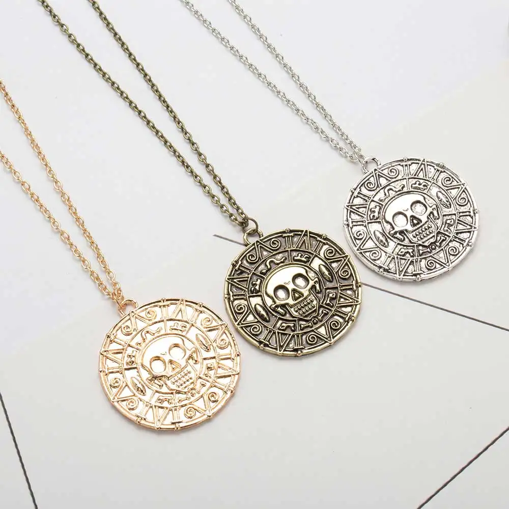 

FAMSHIN Fashion Jewelry Vintage Charm Alloy Aztec Coin Pendant Necklace Pirates of the Caribbean