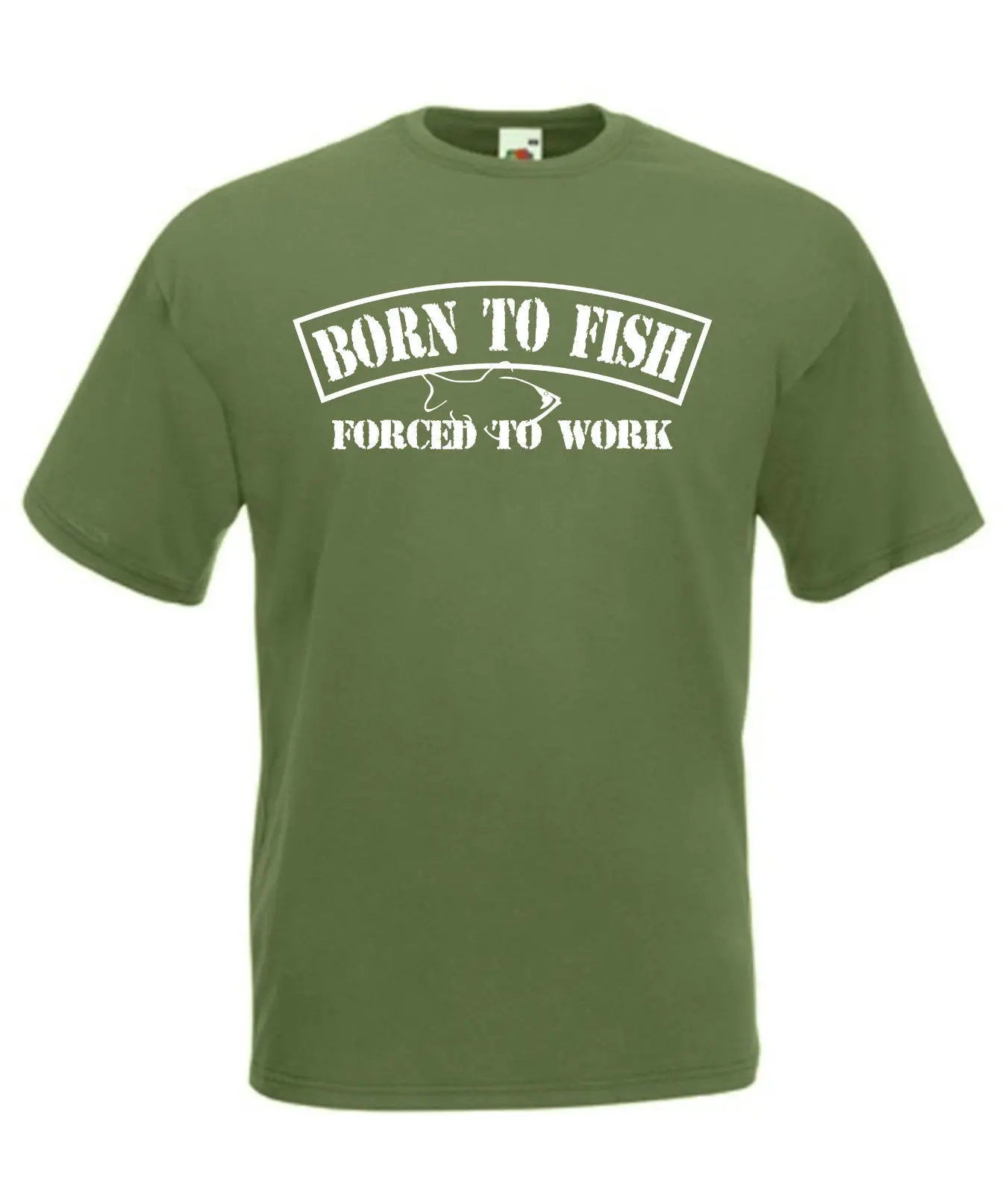 

FISH T-SHIRT BORN TO FISH FORCED TO WORK ANGLING TOP CHRISTMAS PRESENT New T Shirts Funny Tops free shipping