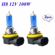 Hippcron из 2 предметов(1 пара) 12 V 100 W H8 галогенная лампа супер белый 5000 К кварцевые Стекло ксеноновые Темно-синий для автомобильных фар