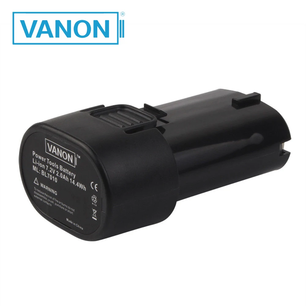 

VANON For Makita BL7010 7.2V 2000mAh Rechargeable Power Tools Battery 2.0 Ah Lithium Ion Bateria CL072 TD021 CL070D TD020D