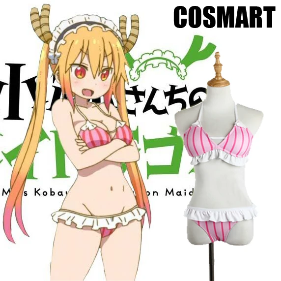 Miss Kobayashi/'s Dragon Maid Tohru Anime Cosplay Swimsuit Bikini SUKUMIZU