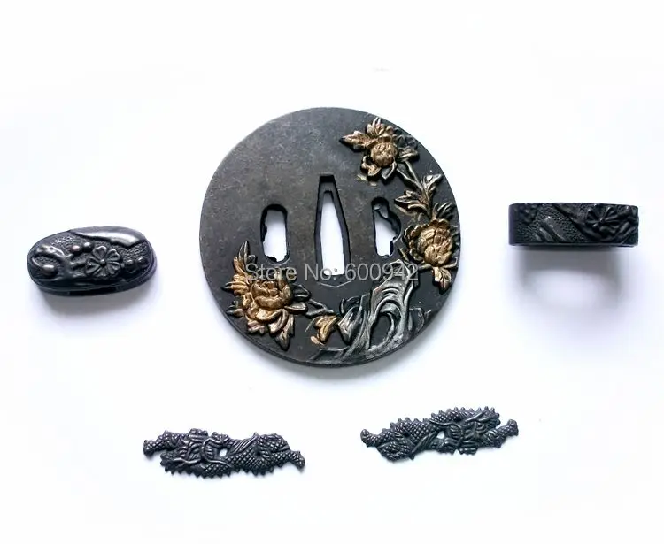 Кованый Сплав Tsuba фитинг набор для японского самурайского меча ниндзя катаны |