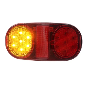 

2pcs 3W PC Universal LED Tail Light Turn Signal Lamp with red reflective stripe for 12V vehicles such as trucks lorry trailers