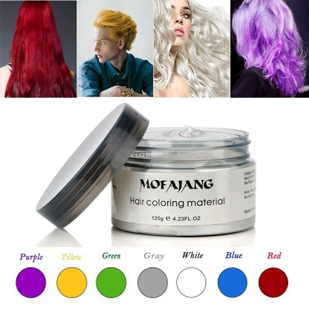 

1PC 120 ML Temporary Hair Color Dye Cream Disposable DIY Hair Coloring Products Colored Wax Mud Hair Styling Tools 5 Colors