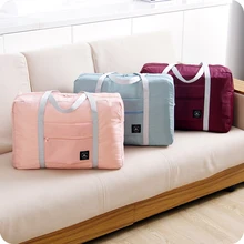 Fashion Women Travel Luggage Bag Big Capacity Folding Carry-on Duffle Bag Foldable Nylon Zipper WaterProof Travel Portable Bag