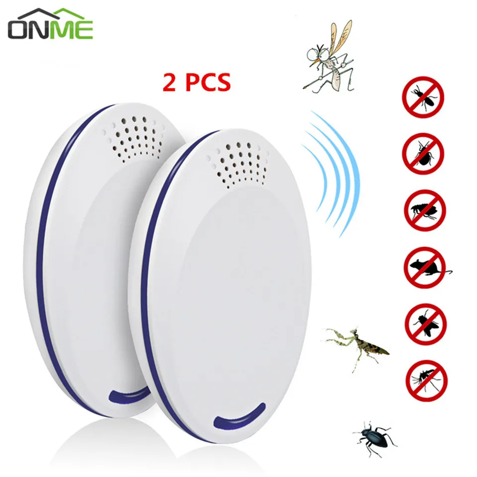 

Onme 2Pcs Enhanced Version Ultrasonic Pest Repeller Electronic Insect Repellent Killer Anti Mosquito Insect Repelent Rejector