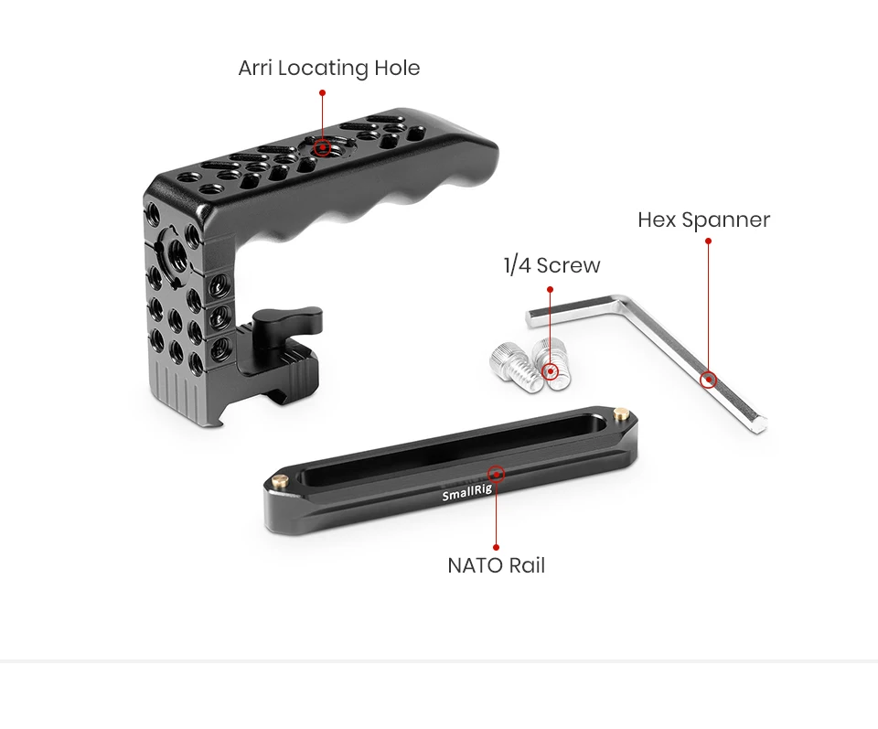 SmallRig верхняя ручка для камеры Сырная ручка с рельсами Nato и Arri позиционные булавки для красной камеры ручка монтируемая рукоятка-1961