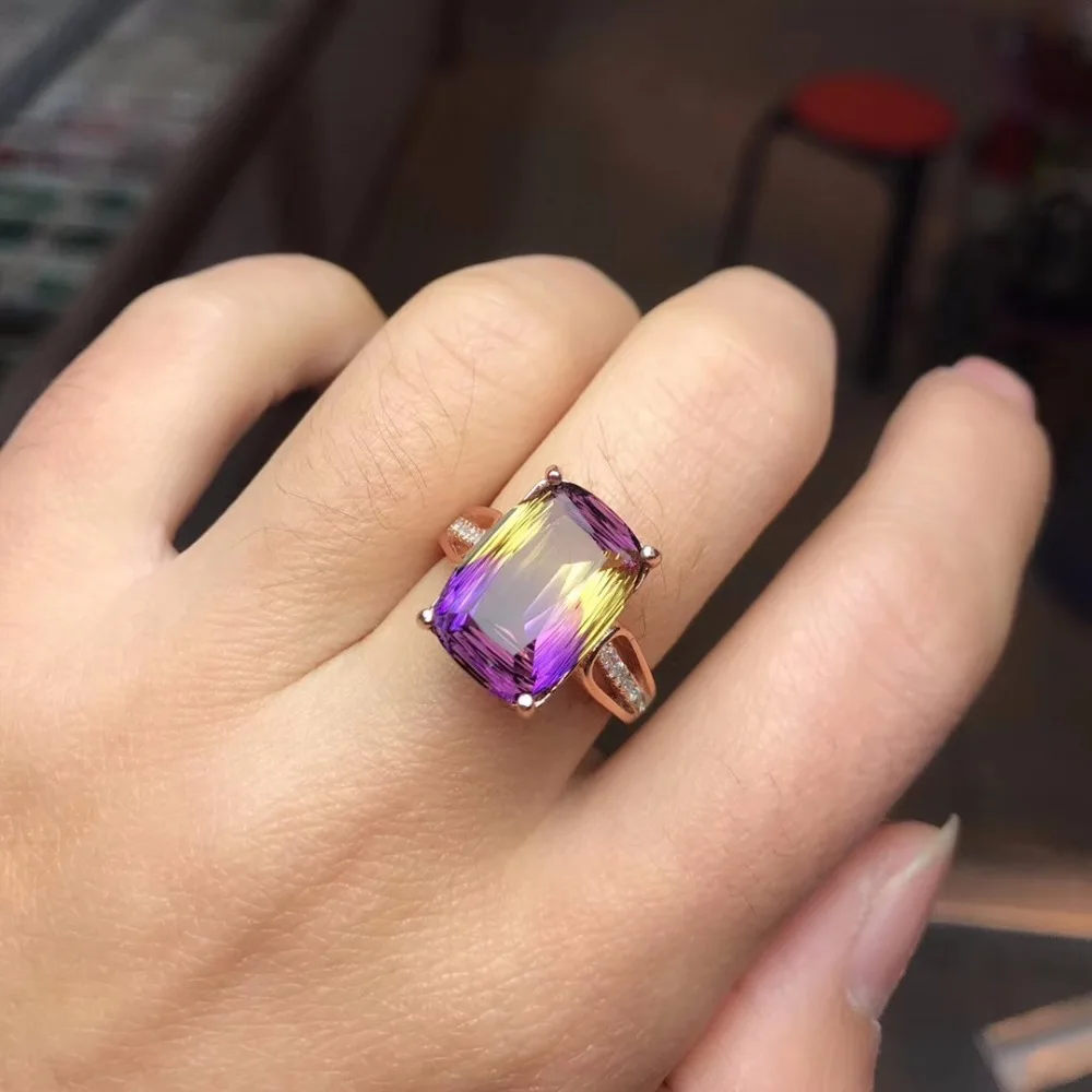 Women's Purple Amethyst Rose Gold 925 Sterling Silver Ring 5