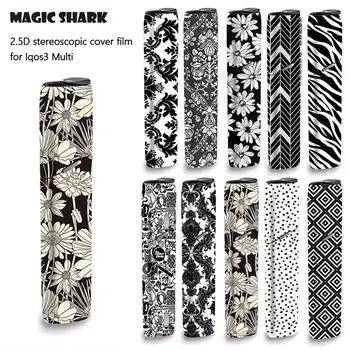 

Black White Series Stereo Flower Cell Film Sticker For Electronic CigarettePrinting Label Sticker Skin for IQOS3 Multi
