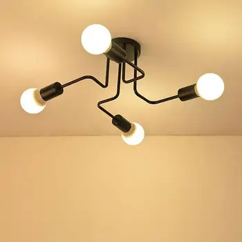 

Retro 4-head Ceiling Light Loft Nordic Pipe Wrought Iron Lamp For Home Restaurant Cafe Bar Room