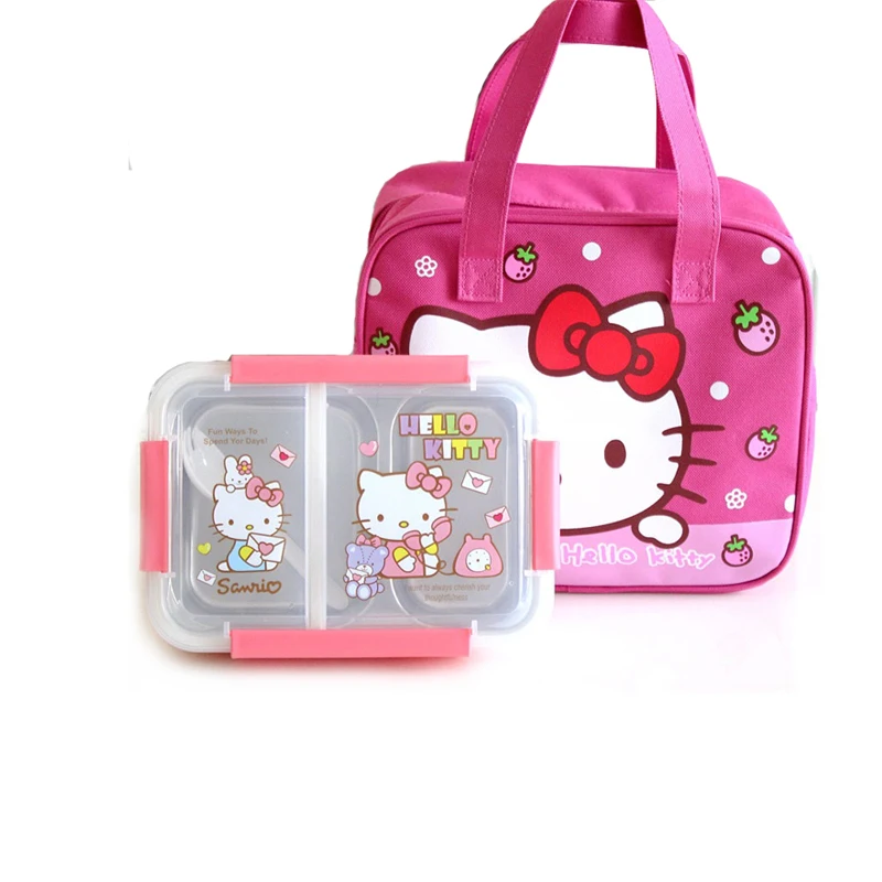 

Hello Kitty Pokonyan Cartoon Kids Student Lunch Box 304 Stainless Steel Picnic Bento Box Thermal Portable Food Container Plastic