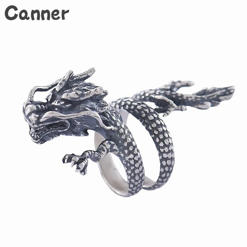 

Canner New Design Retro Adjustable Dragon Rings For Men Women Personality Punk Style Opening Rings Jewelry W25