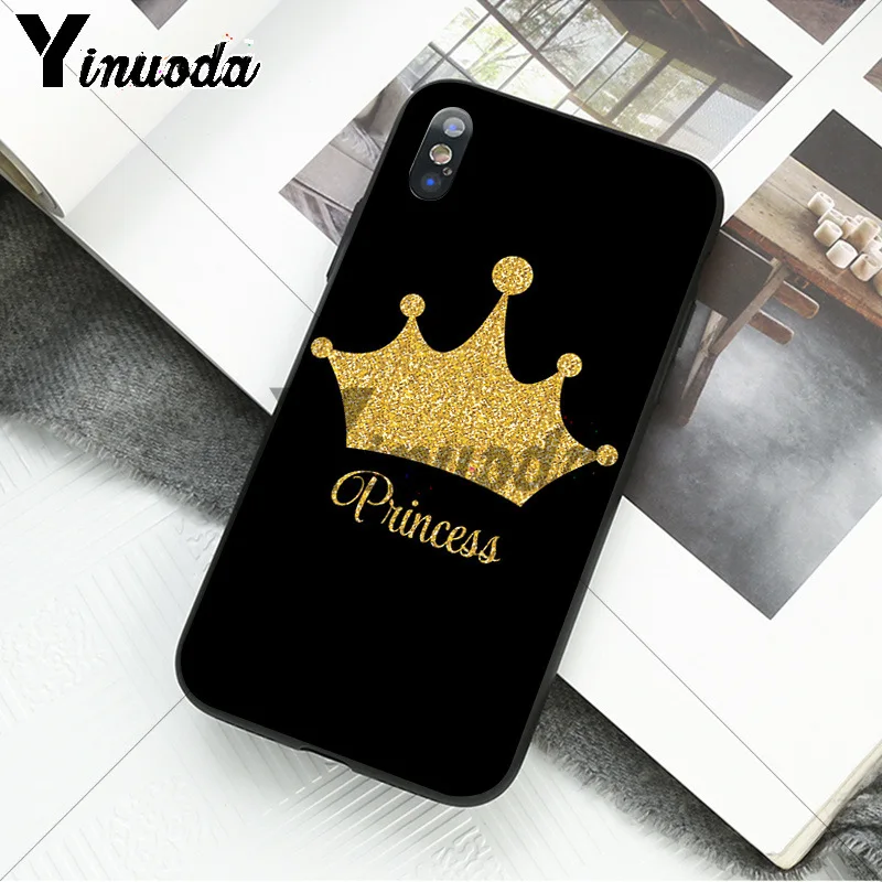Yinuoda الكرتون تاج الملك والملكة الأسود لينة قذيفة الهاتف غطاء ل أبل فون 8 7 6 6 S زائد X XS ماكس 5 5 S SE XR الهواتف المحمولة Yinuoda الكرتون تاج الملك والملكة الأسود لينة قذيفة الهاتف غطاء ل أبل فون 8 7 6 6 S زائد X XS ماكس 5 5 S SE XR الهواتف المحمولة