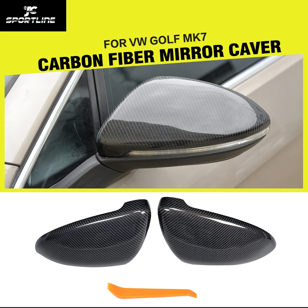 Replacement Type Carbon Fiber Car Side RearView Mirror Covers Trim for