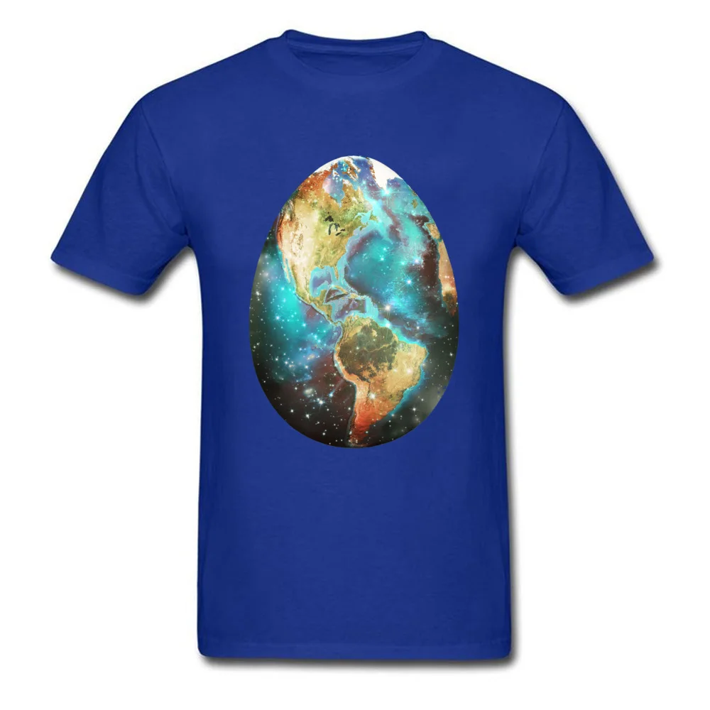 Earthly egg Gift Short Sleeve Tops T Shirt NEW YEAR DAY Crewneck Pure Cotton Youth T Shirt Gift Tops Shirts Retro Earthly egg blue