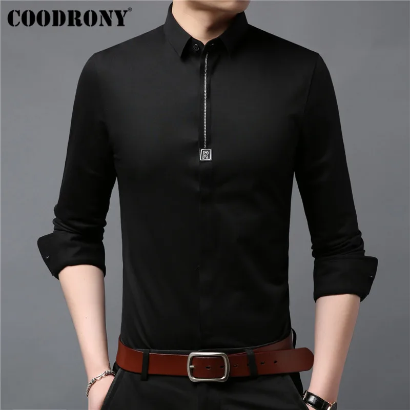 Мужская Уличная рубашка COODRONY модная повседневная из мягкого хлопка с длинным