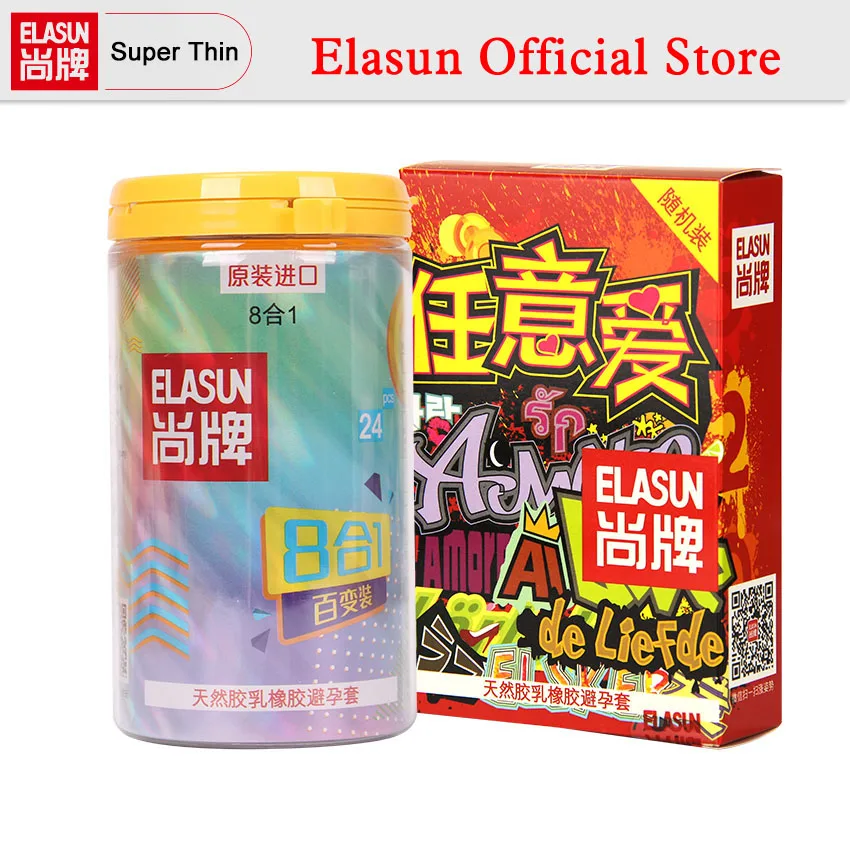 

ELASUN 40 pcs 9 Types Ultra Thin Ice and Fire Dotted Double Lubricated Condom Arbitrary Love Combination Pack Condoms for Men
