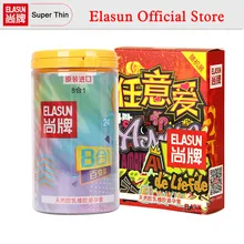 ELASUN 40 pcs 9 Types Ultra Thin Ice and Fire Dotted Double Lubricated Condom Arbitrary Love