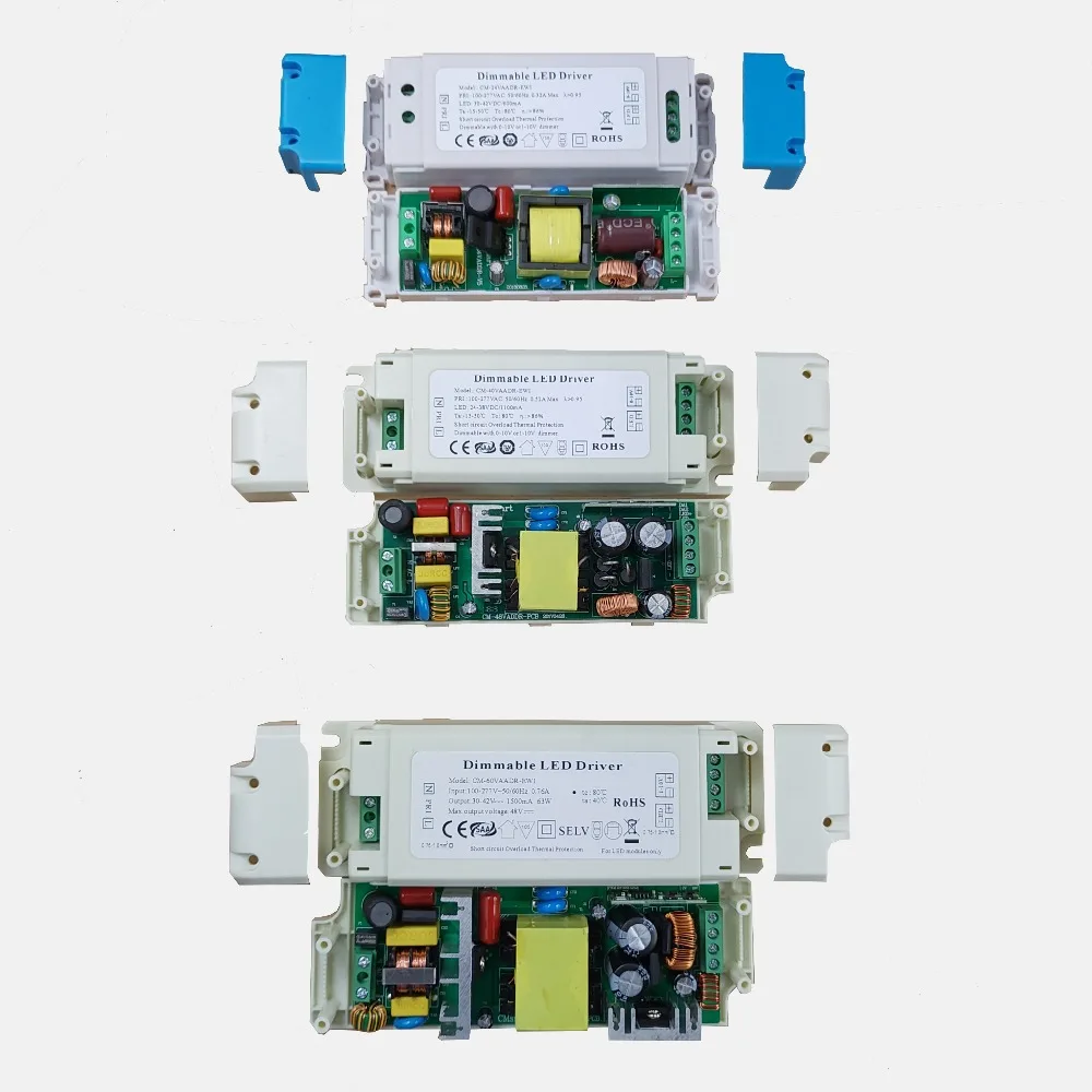 

5-70W 100-277V 0-10V/1-10V Dimming Led Driver Dimmable Isolated Power Supply Terminal Block Constant Current 0.3A-1.5A