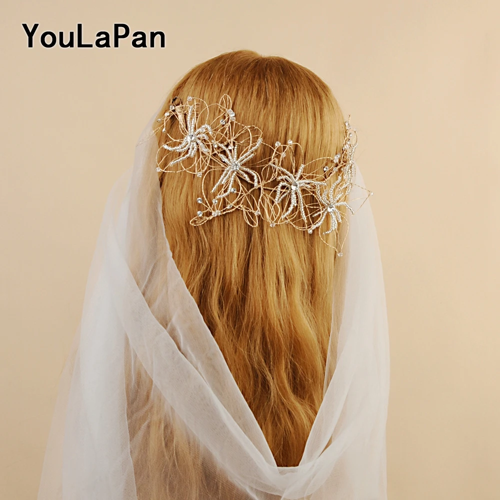 YouLaPan HP210 свадебная тиара, свадебные стразы, аксессуары для волос, свадебные Хрустальные волосы, свадебные аксессуары для волос, Золотая Корона