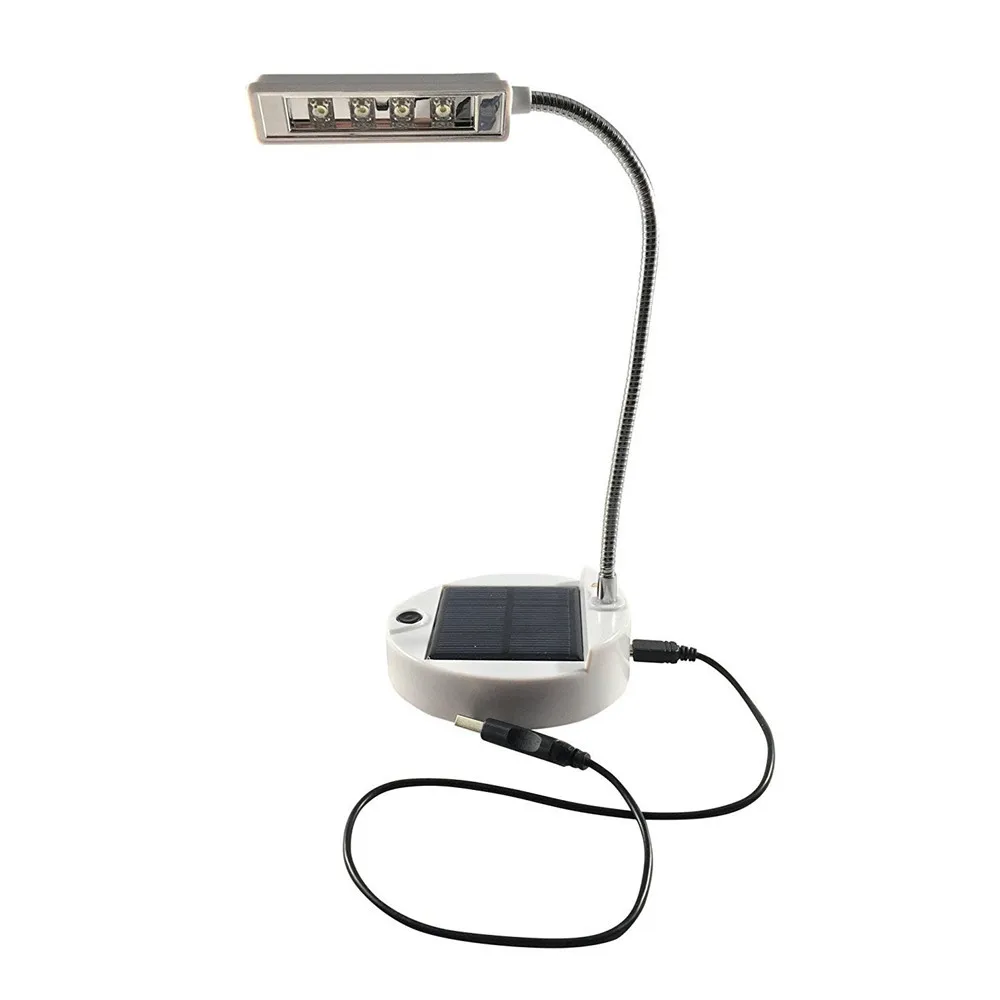 Hi-Lumix 4LED перезаряжаемая настольная лампа на солнечной батарее, USB книжный светильник, светильник для чтения ноутбука, гибкий дизайн, IP55 Водонепроницаемый Кемпинг