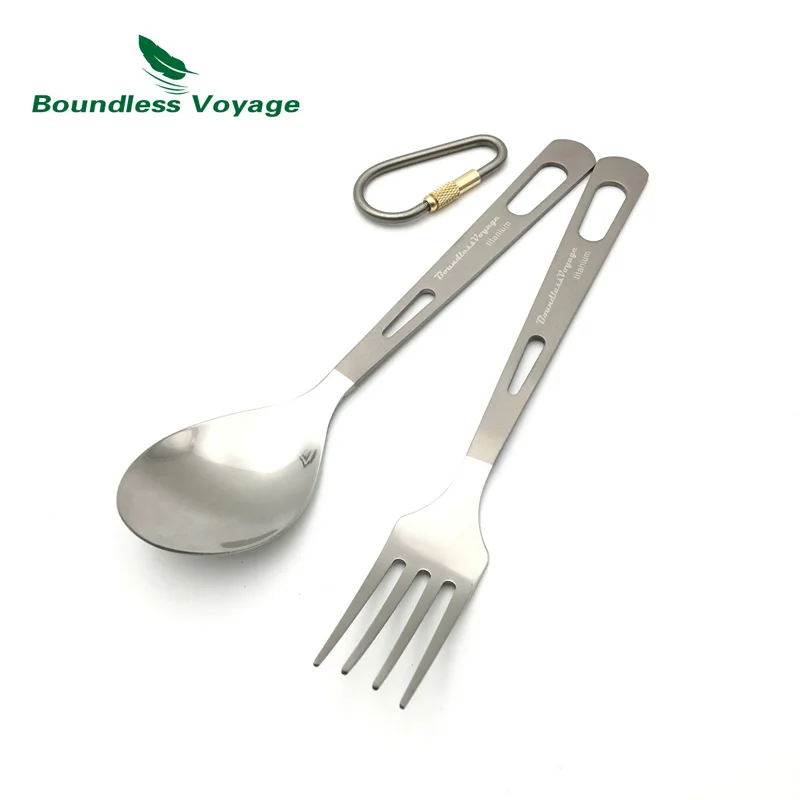 Sin Límites de viaje de titanio vajilla cuchara tenedor cuchillo Spork palillos cubiertos conjuntos para acampar al aire libre de viaje de utensilios de uso en el hogar