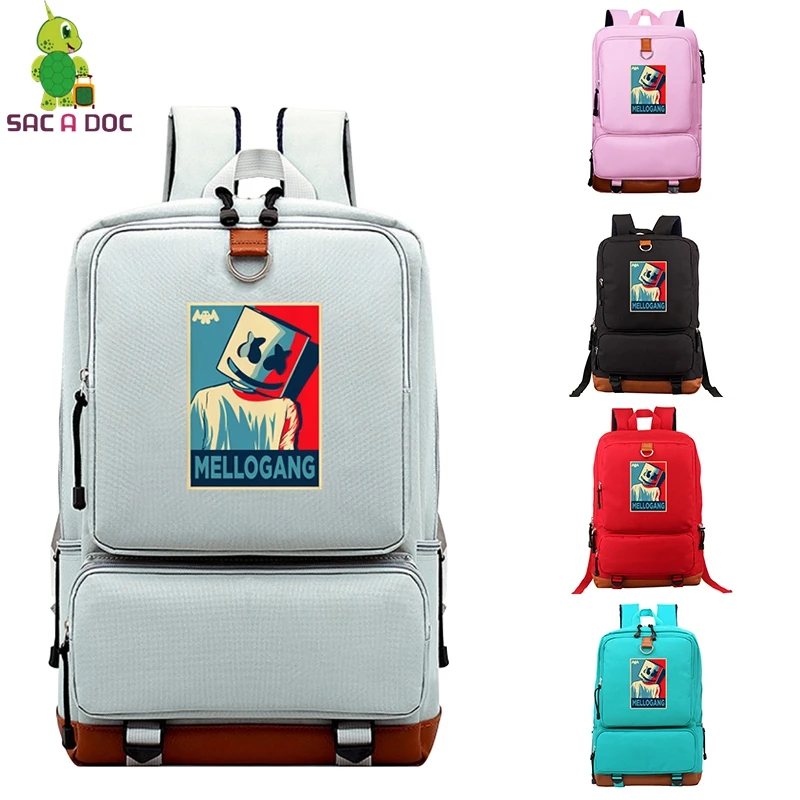 

SAC A DOC School Bags for Girls Marshmallow Cosplay Backpacks Travel Daypack Laptop Bag Daily Ruckpack Sac A Dos DJ Marshmello