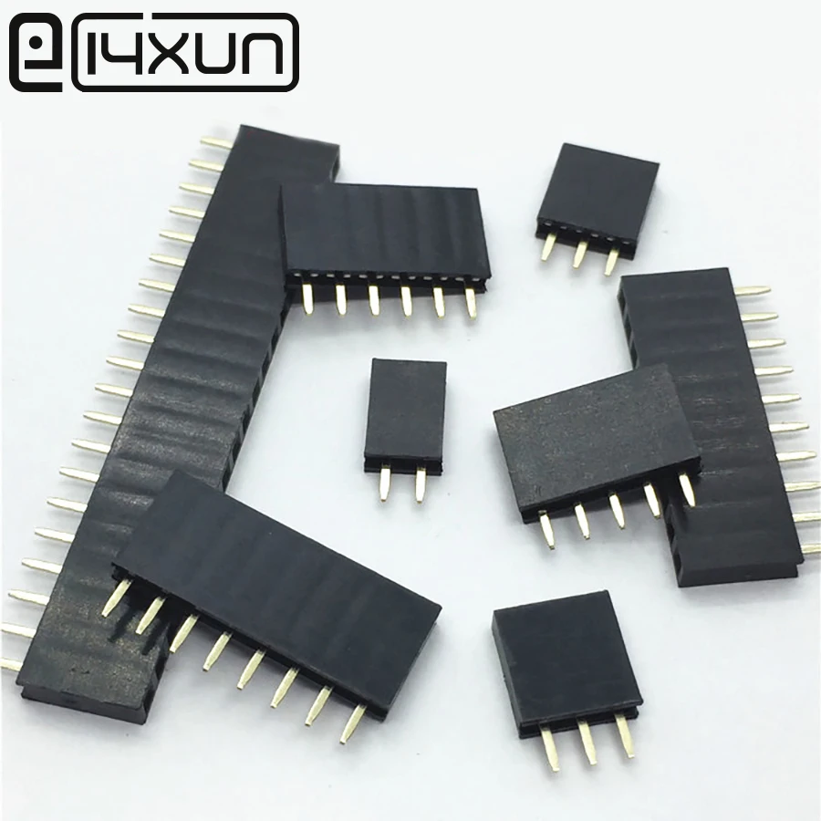 

10pcs Single row female 2.54mm Pitch PCB Female Pin Header Connector Straight Single Row 2/3/4/5/6/7/8/9/10/1214/15/16/20/40Pin
