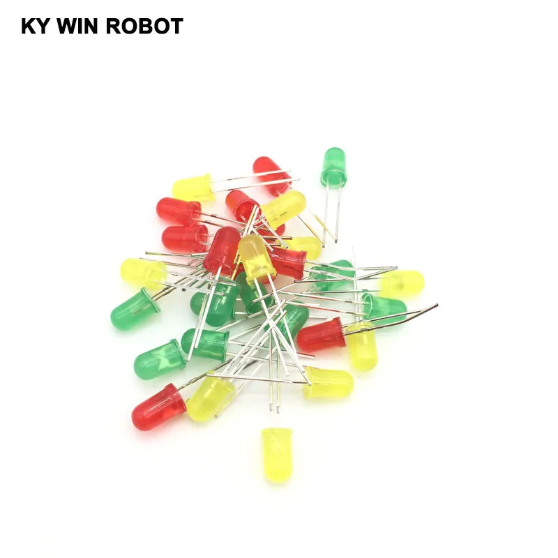 

30pcs 5mm LED diode Light Assorted Kit DIY LEDs Set Yellow Red Green free shiiping electronic diy kit Hot sale
